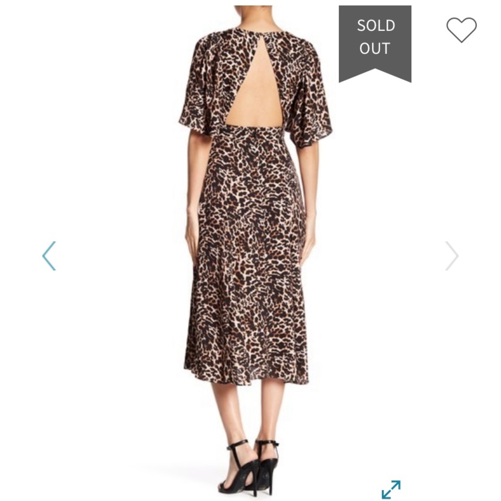 AFRM Nordstrom leopard open back dress Sz S